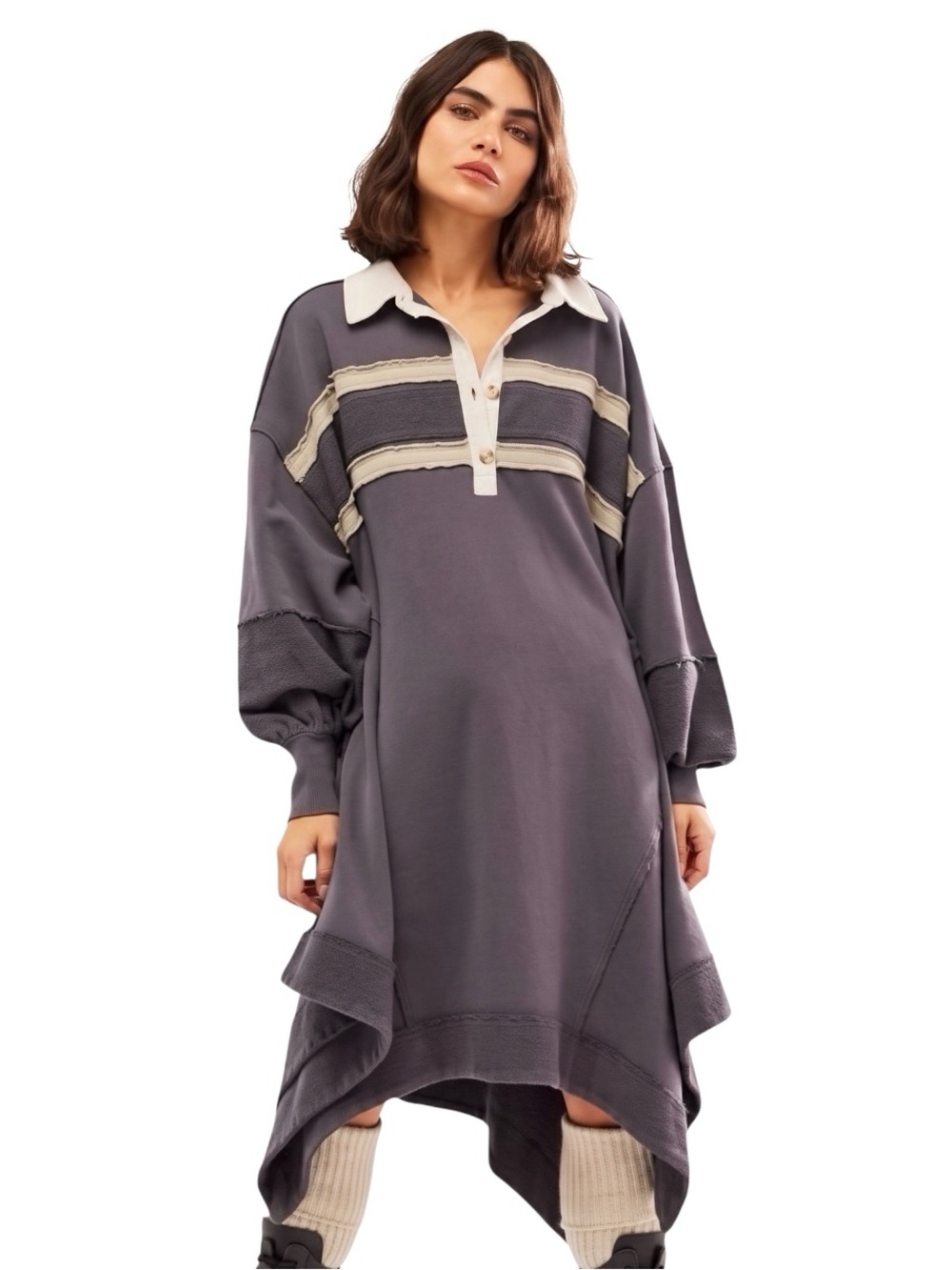 Free People Blair Long Sweatshirt Dress